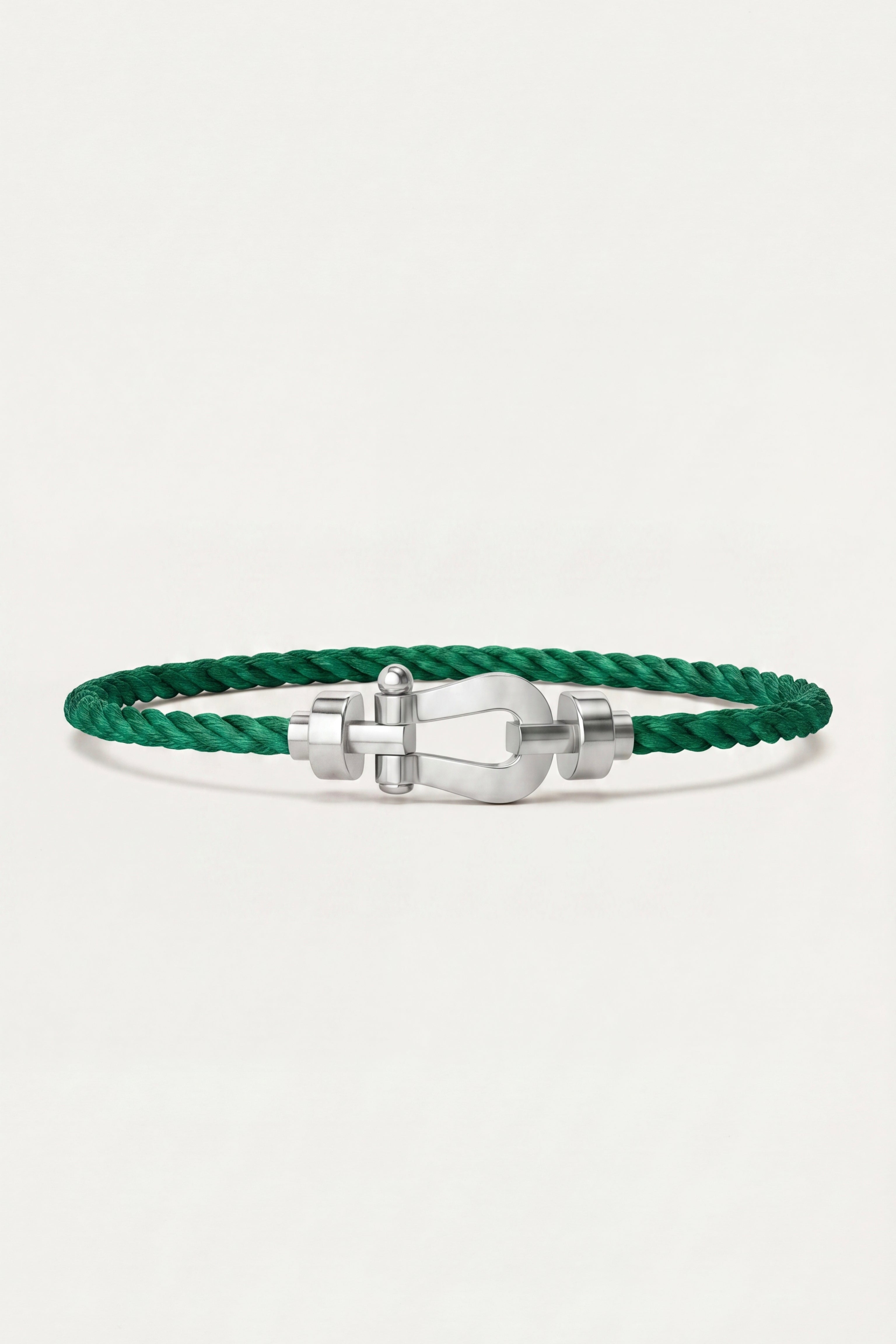 Levanto Platinum Rope Bracelet Emerald Green