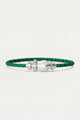 Bracciale con cordino Levanto Platinum verde smeraldo