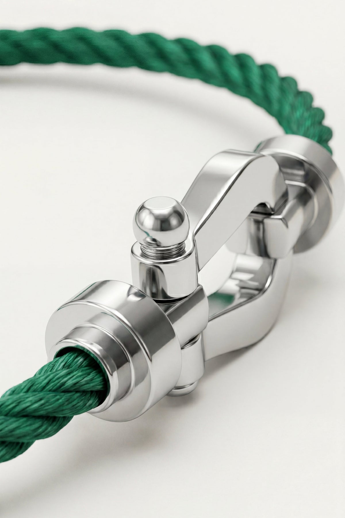 Levanto Platinum Rope Bracelet Emerald Green