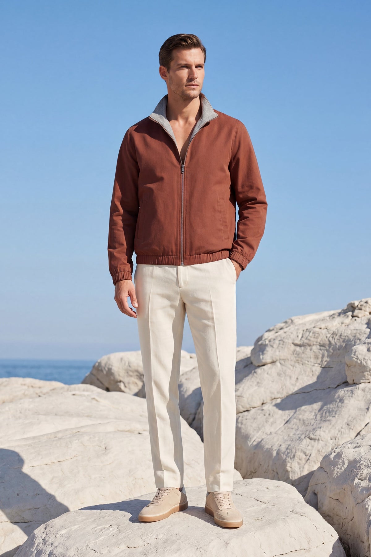 Portovenere Reversible Jacket Terracotta