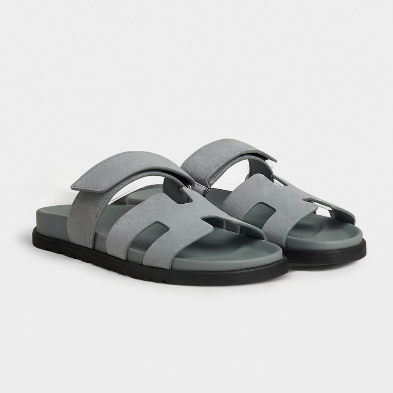 Cannes Slide Suede Stone Grey