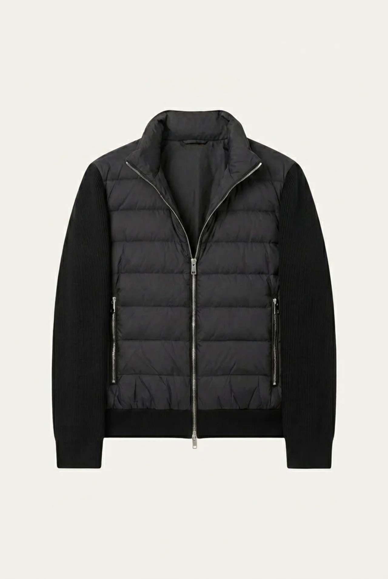 Ferrara Quilted Knit Hybrid Jacket Black