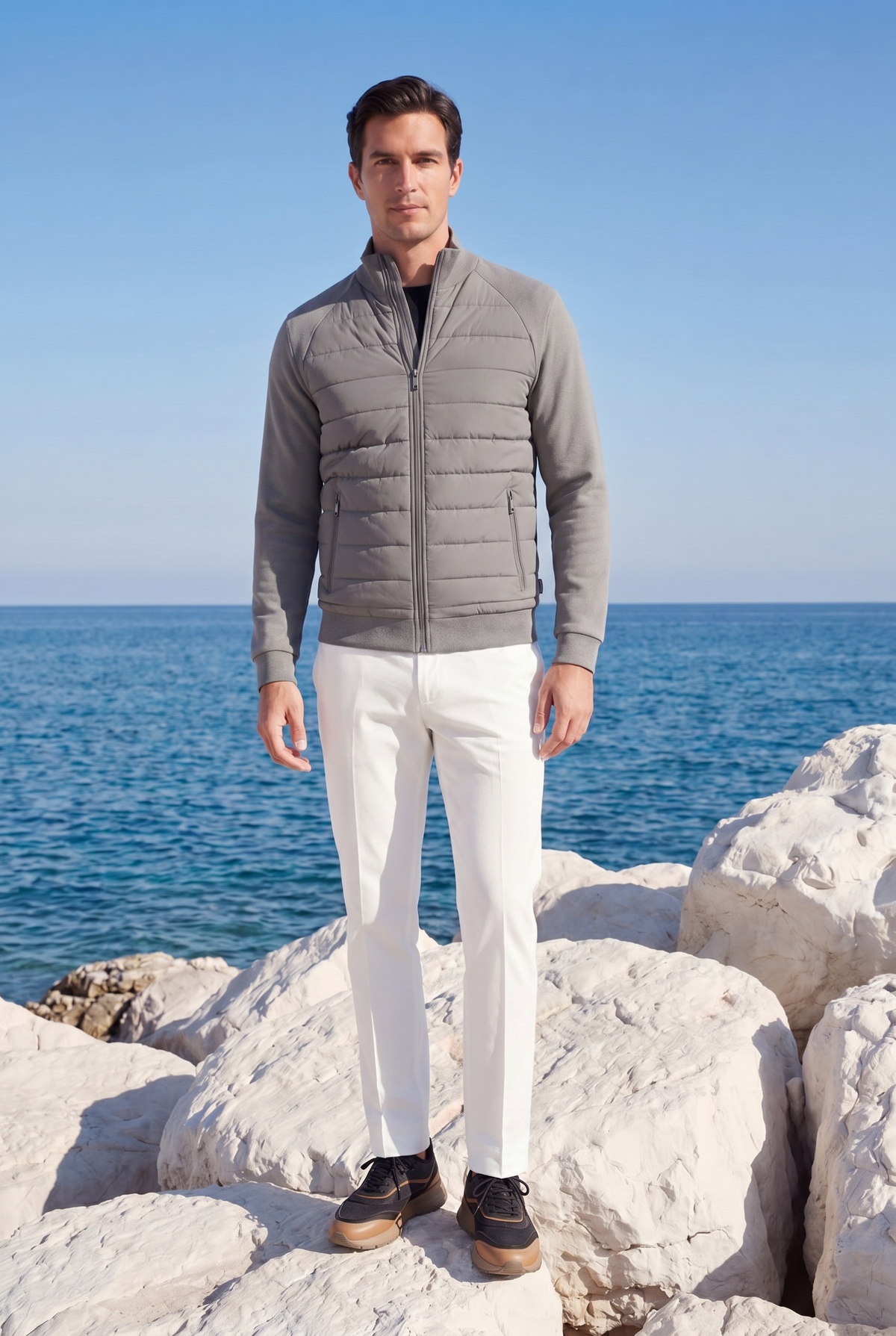 Vicenza Wool Padded Jacket Grey