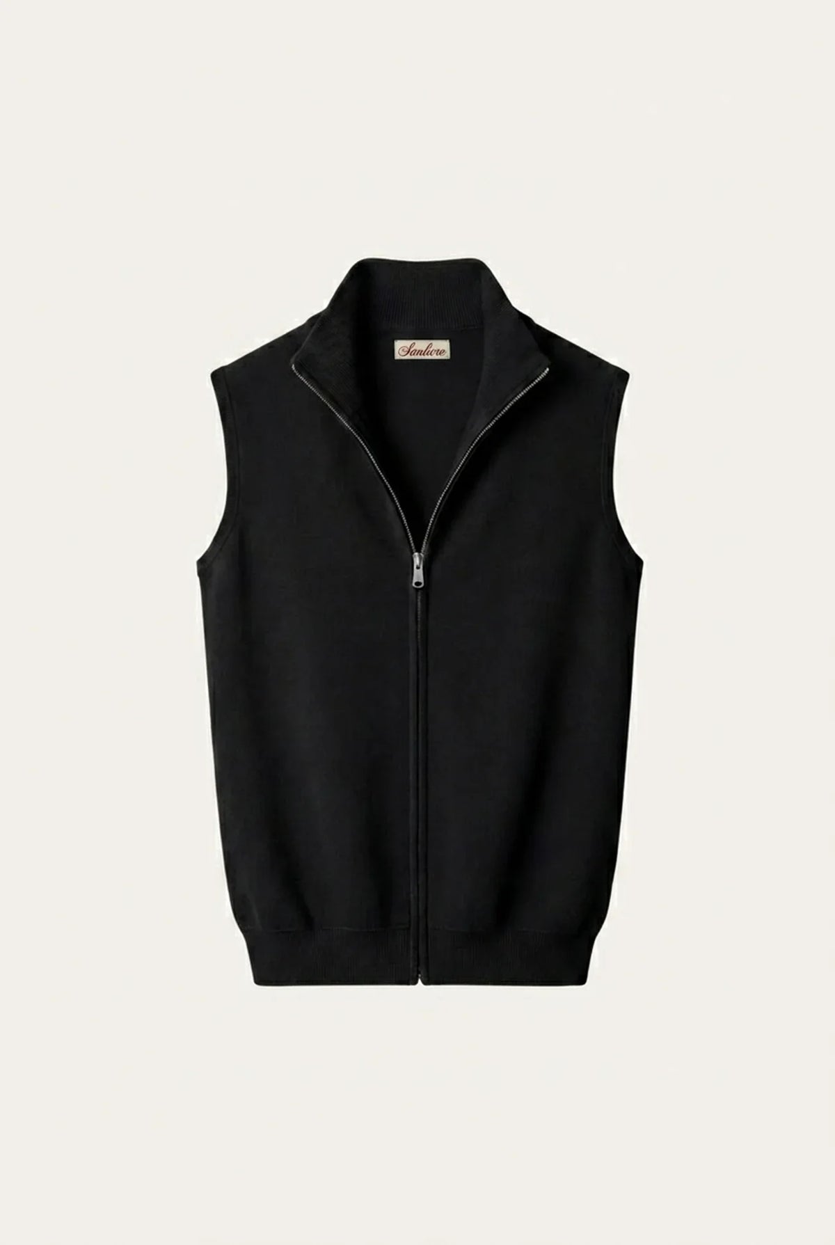 Biella Merino Zip Vest Black