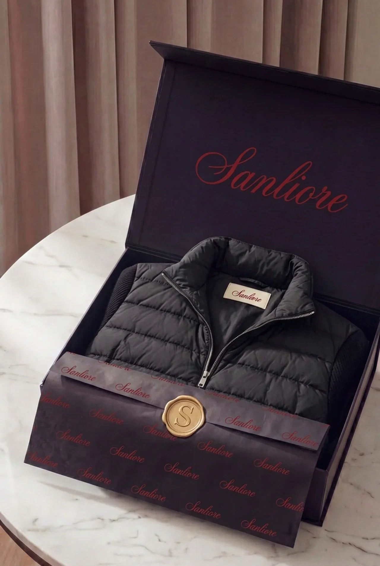 Ferrara Quilted Knit Hybrid Jacket Black