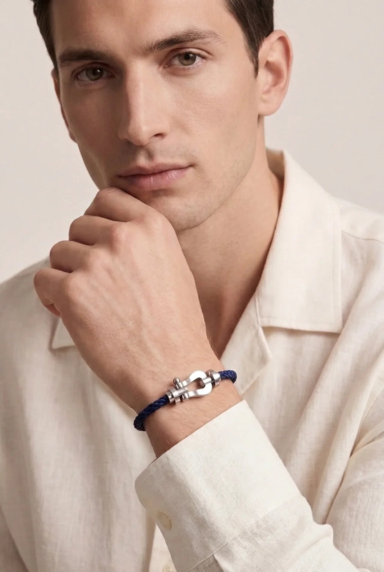 Levanto Platinum Rope Bracelet Denim Blue