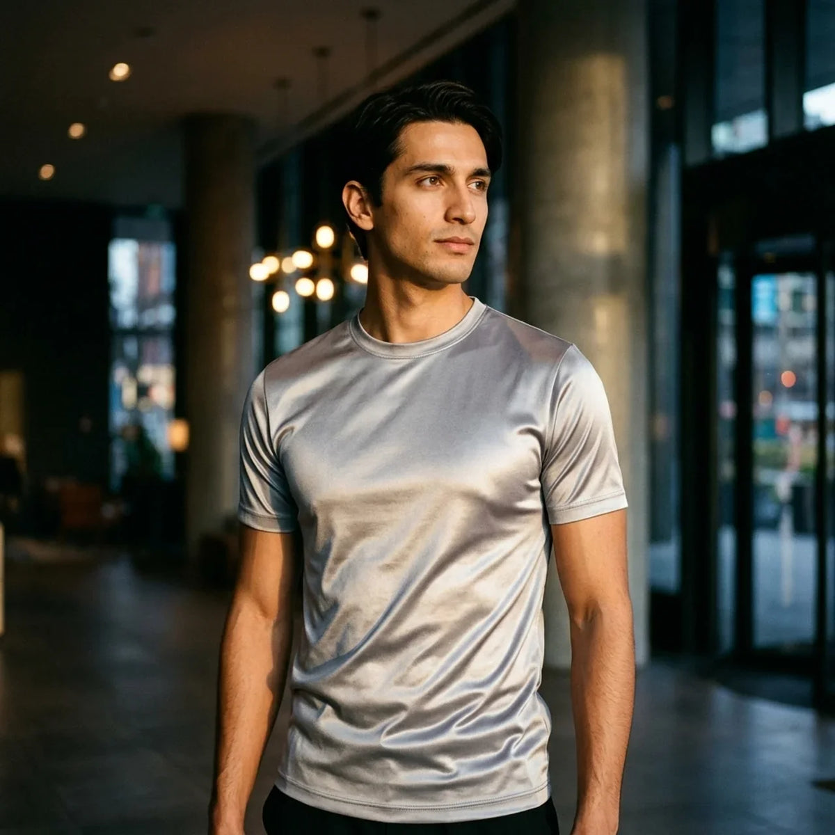 Verona High Lustre Tee Light Grey