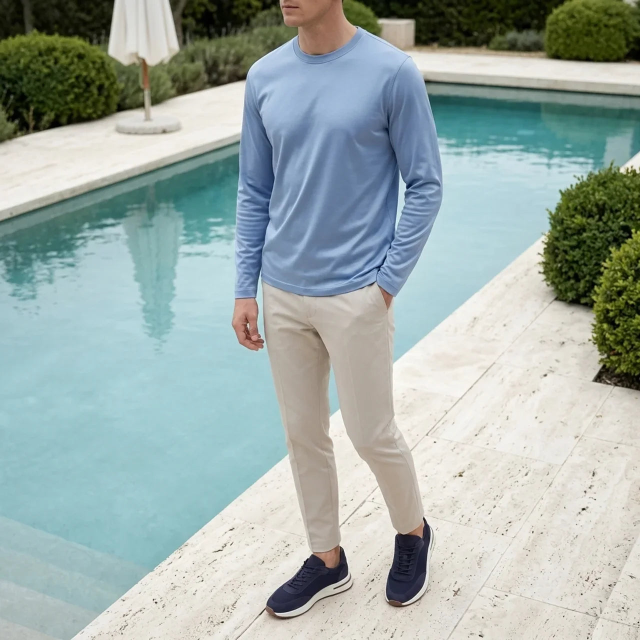 Verona Lustre Longsleeve Cloud Blue