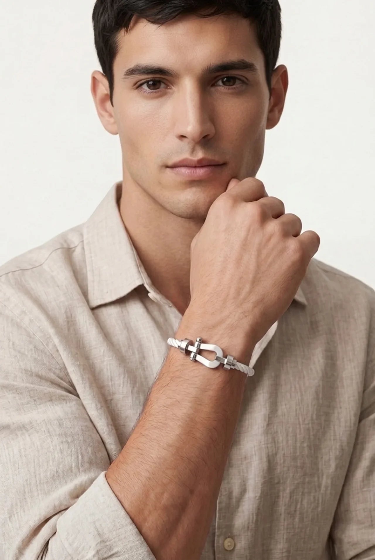 Levanto Platinum Rope Bracelet Chalk White