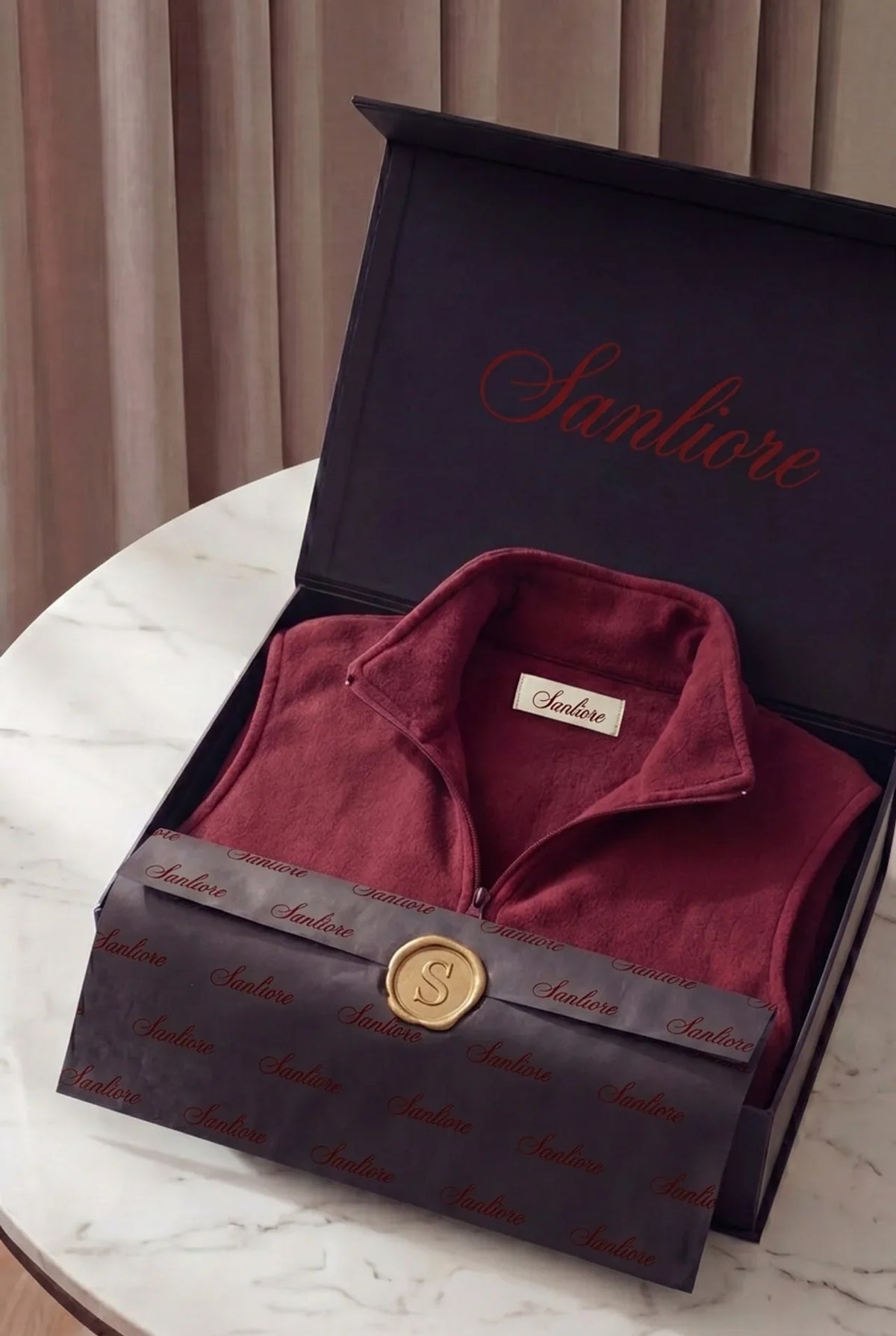 Livigno Brushed Fleece Vest Burgundy