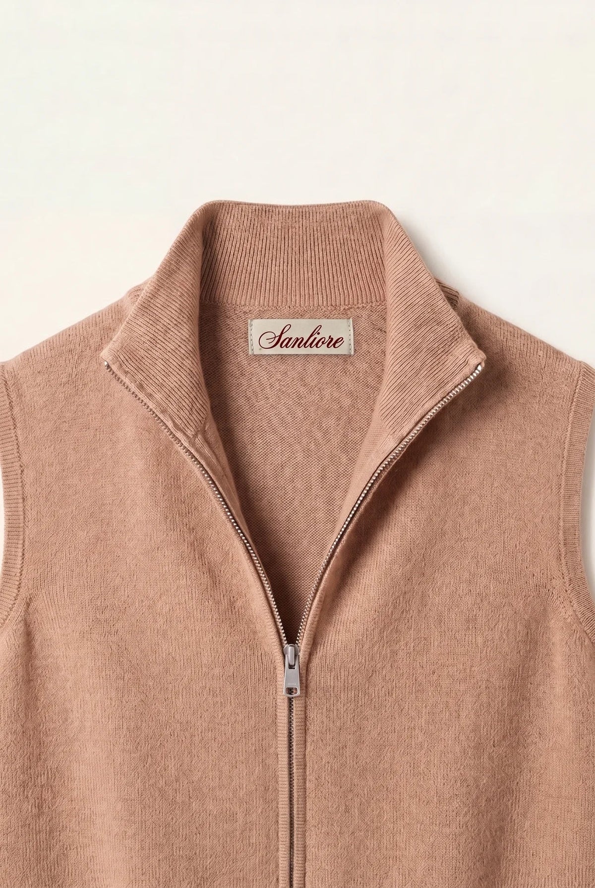 Biella Merino Zip Vest Camel