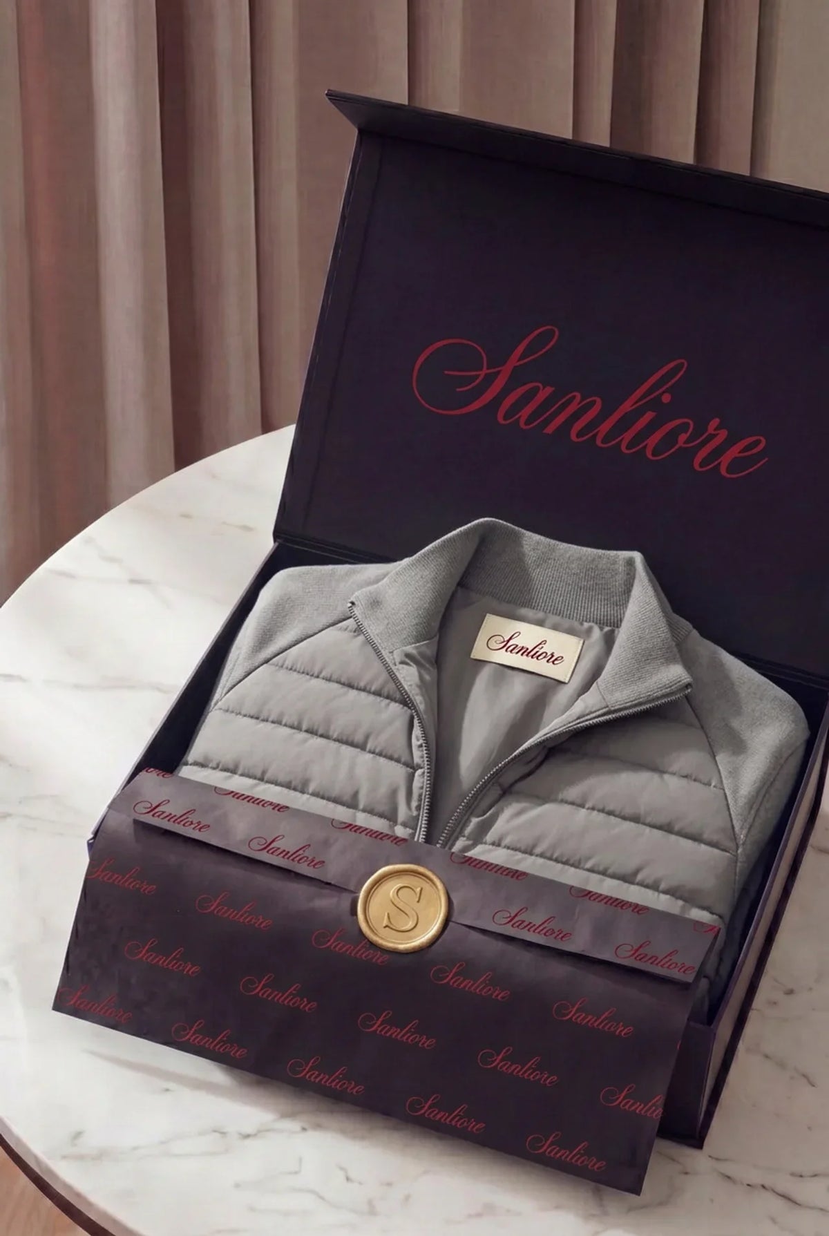 Vicenza Wool Padded Jacket Grey