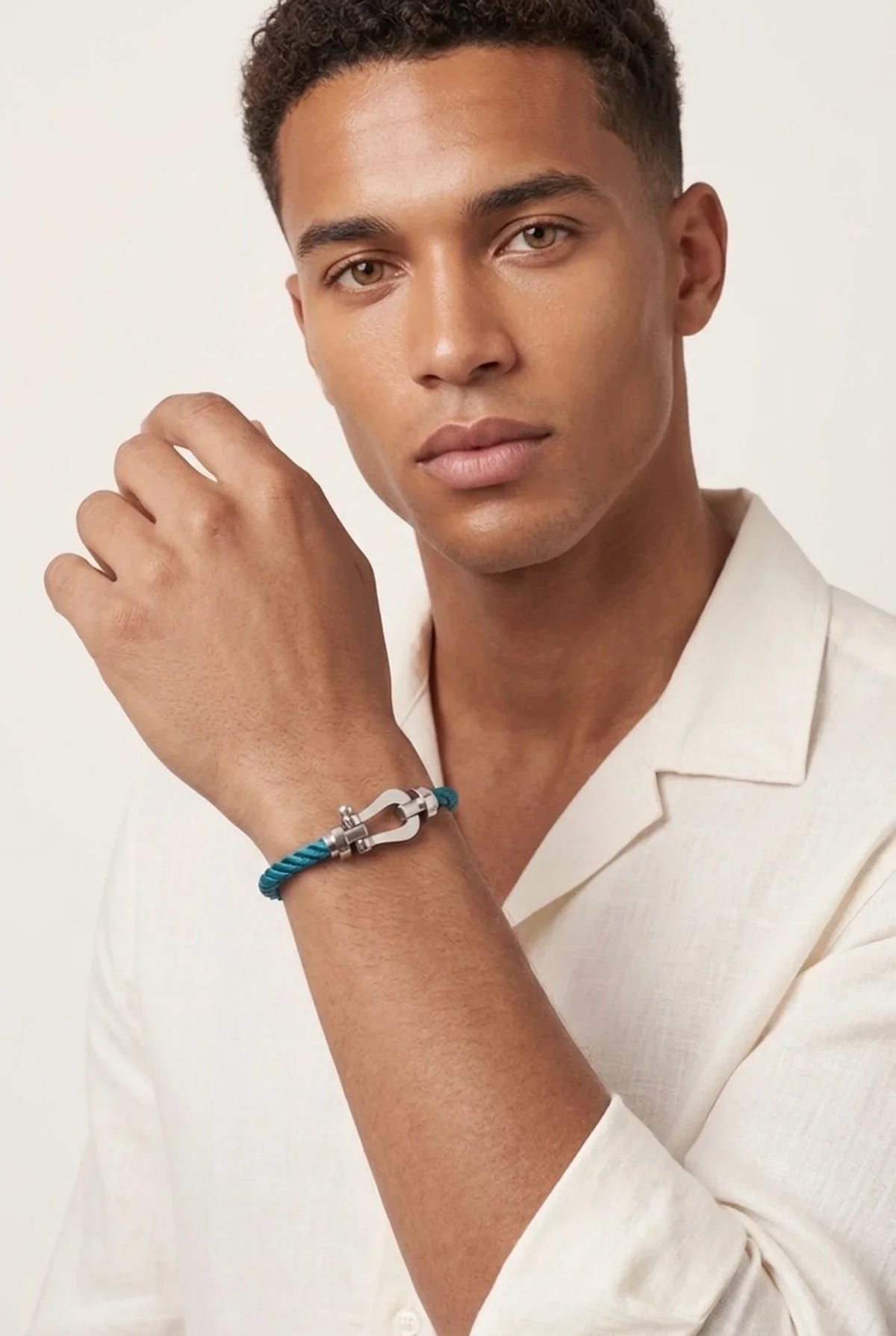 Levanto Platinum Rope Bracelet Turquoise