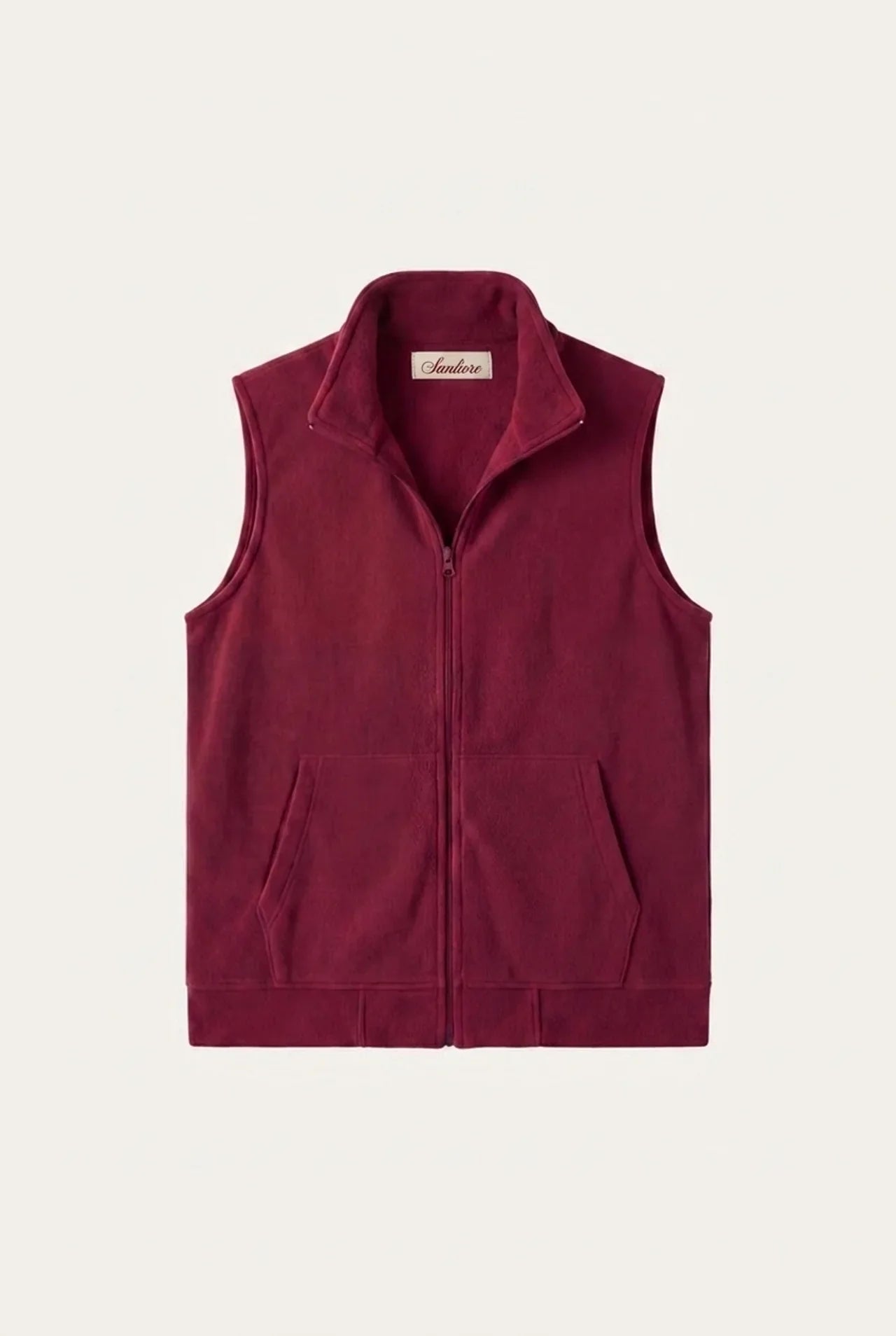 Livigno Brushed Fleece Vest Burgundy