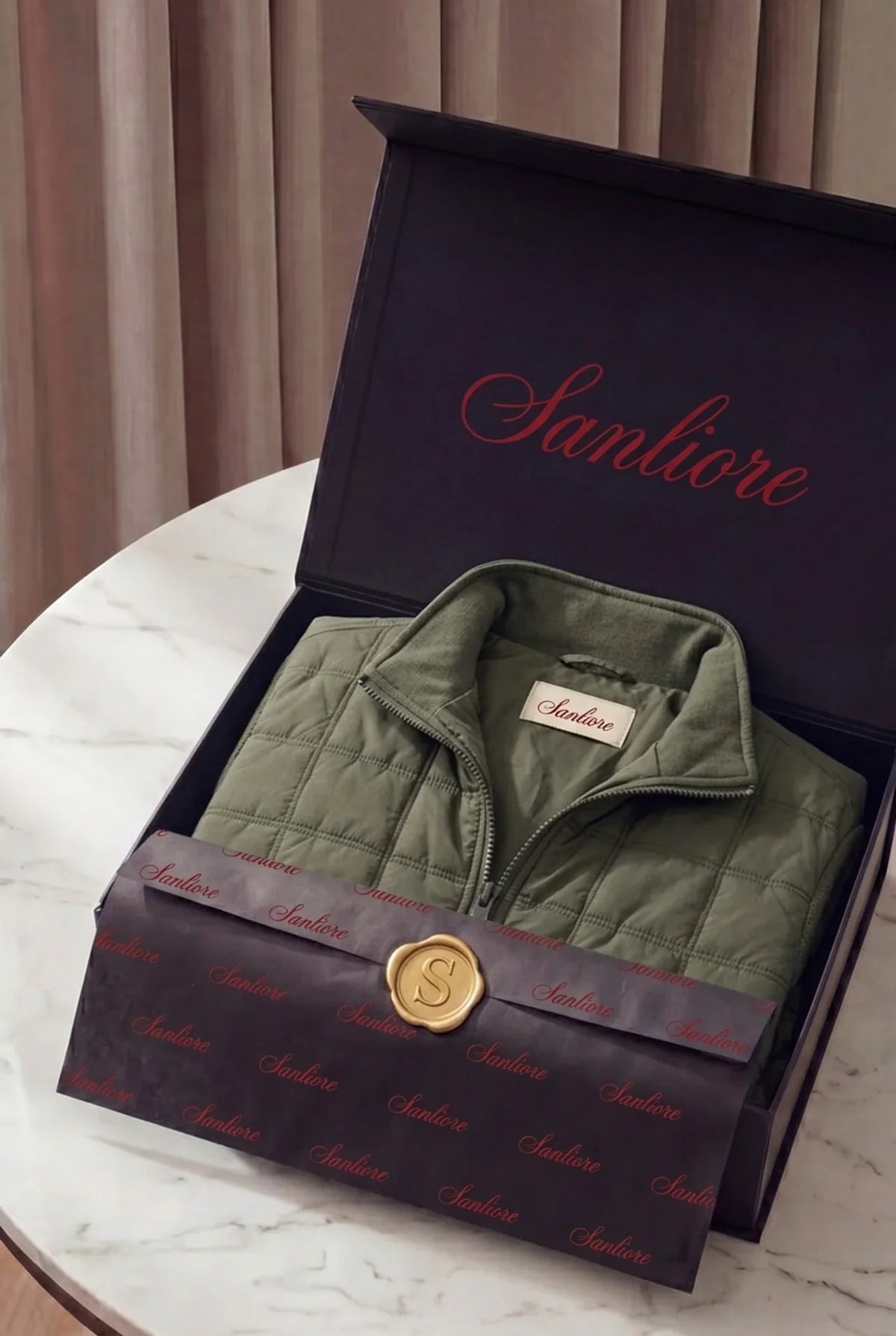 Treviso Quilted Hybrid Jacket Olive Green