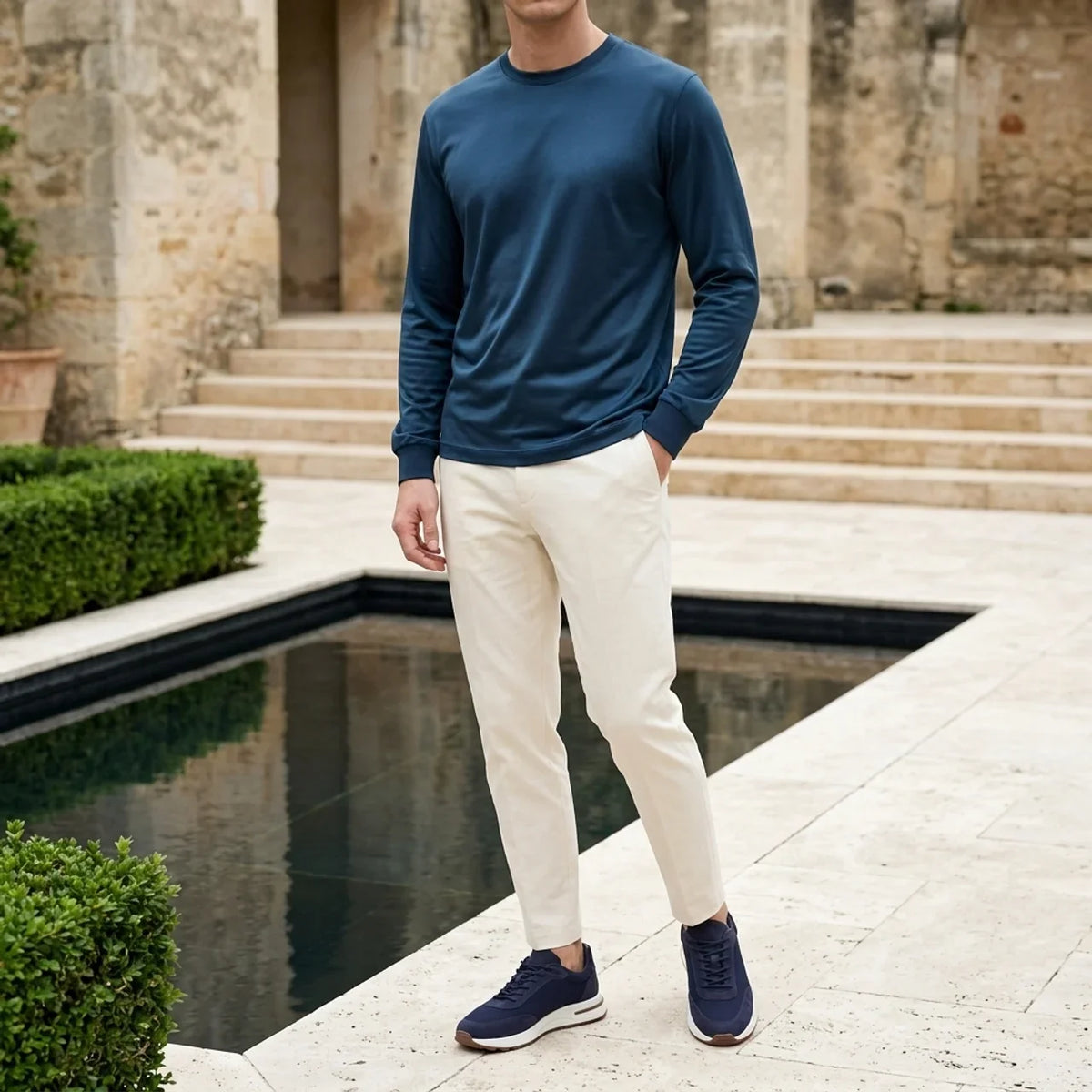 Verona Lustre Longsleeve Navy
