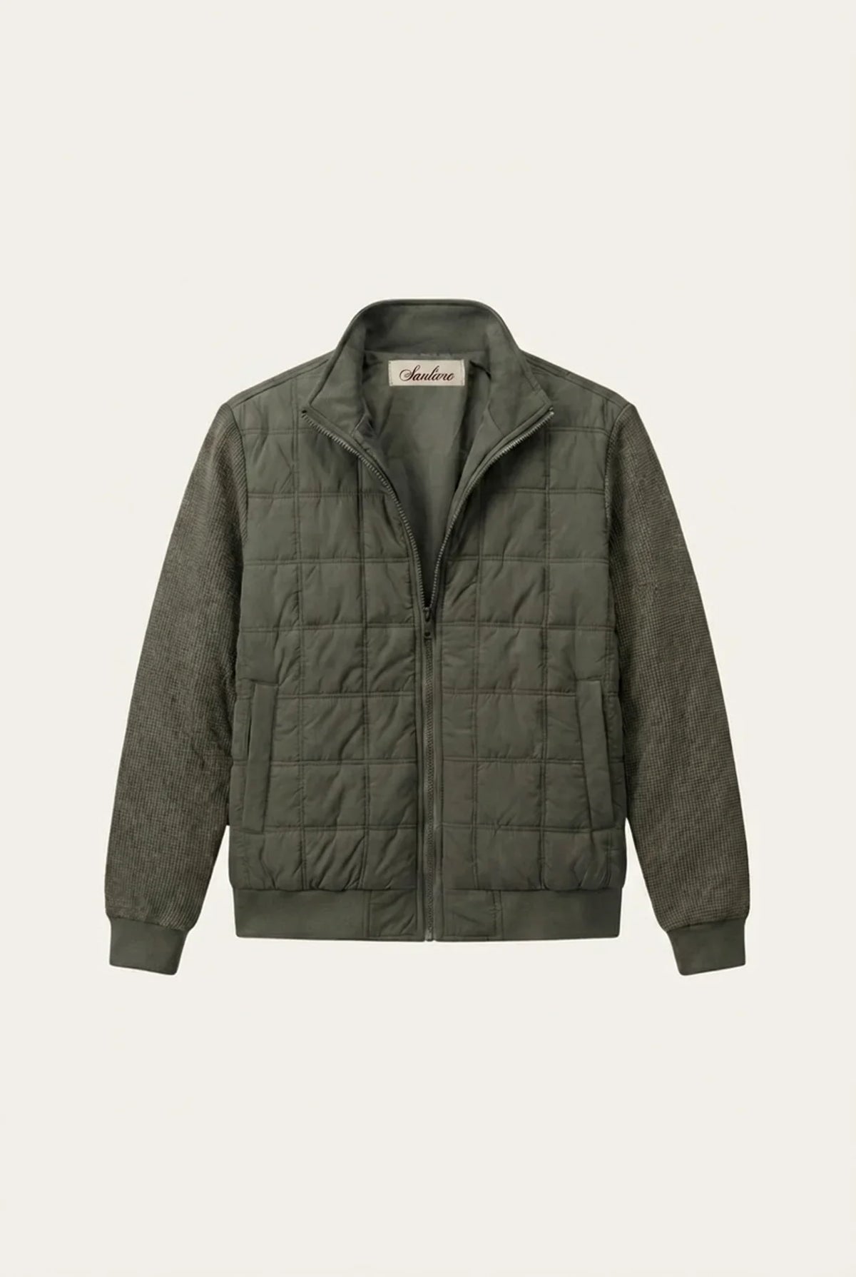 Treviso Quilted Hybrid Jacket Olive Green