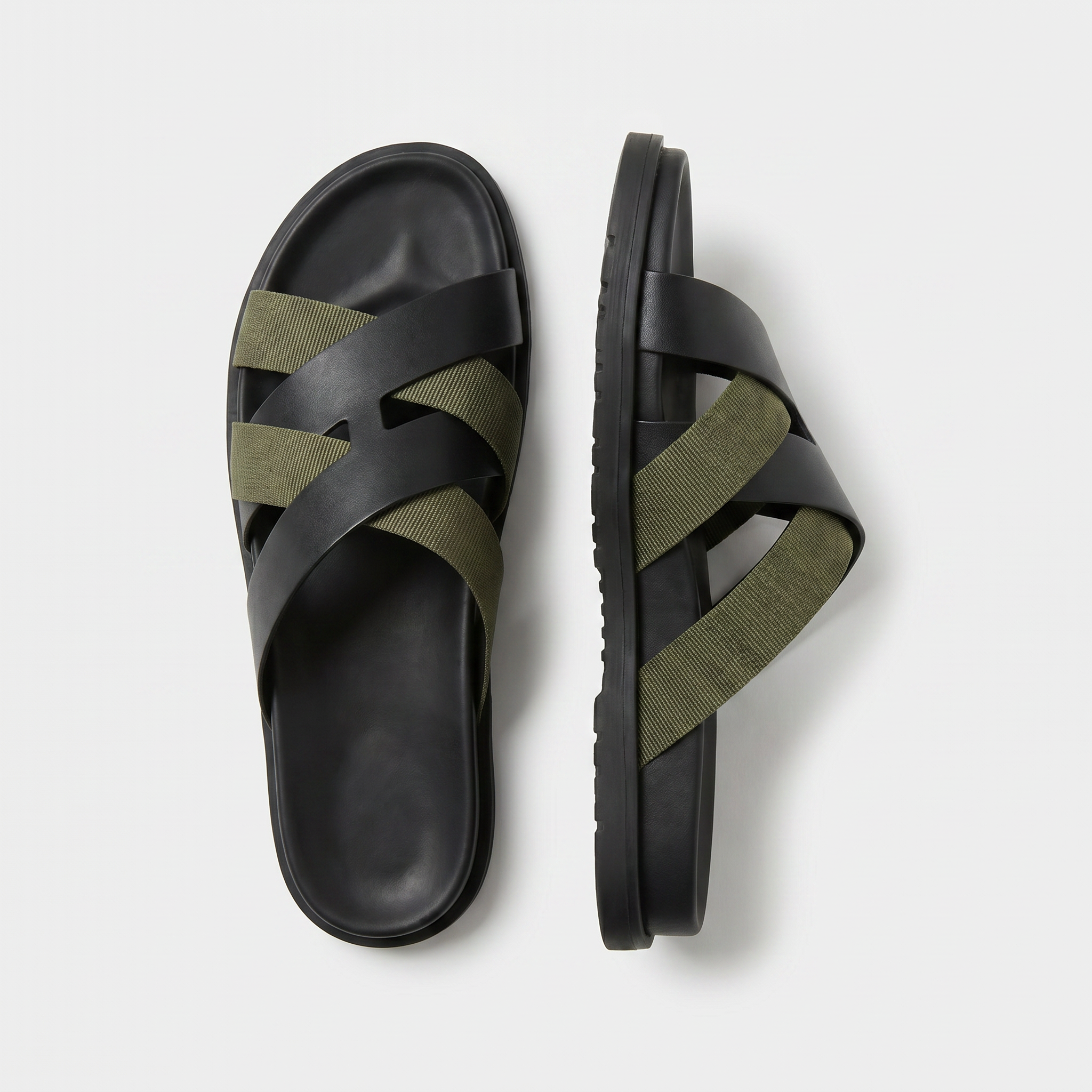 Riviera Cross Sandal Black/Olive