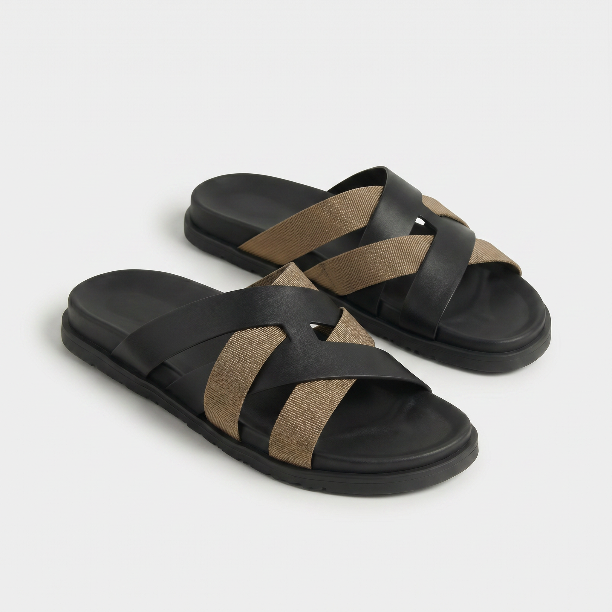 Riviera Cross Sandal Black/Tan