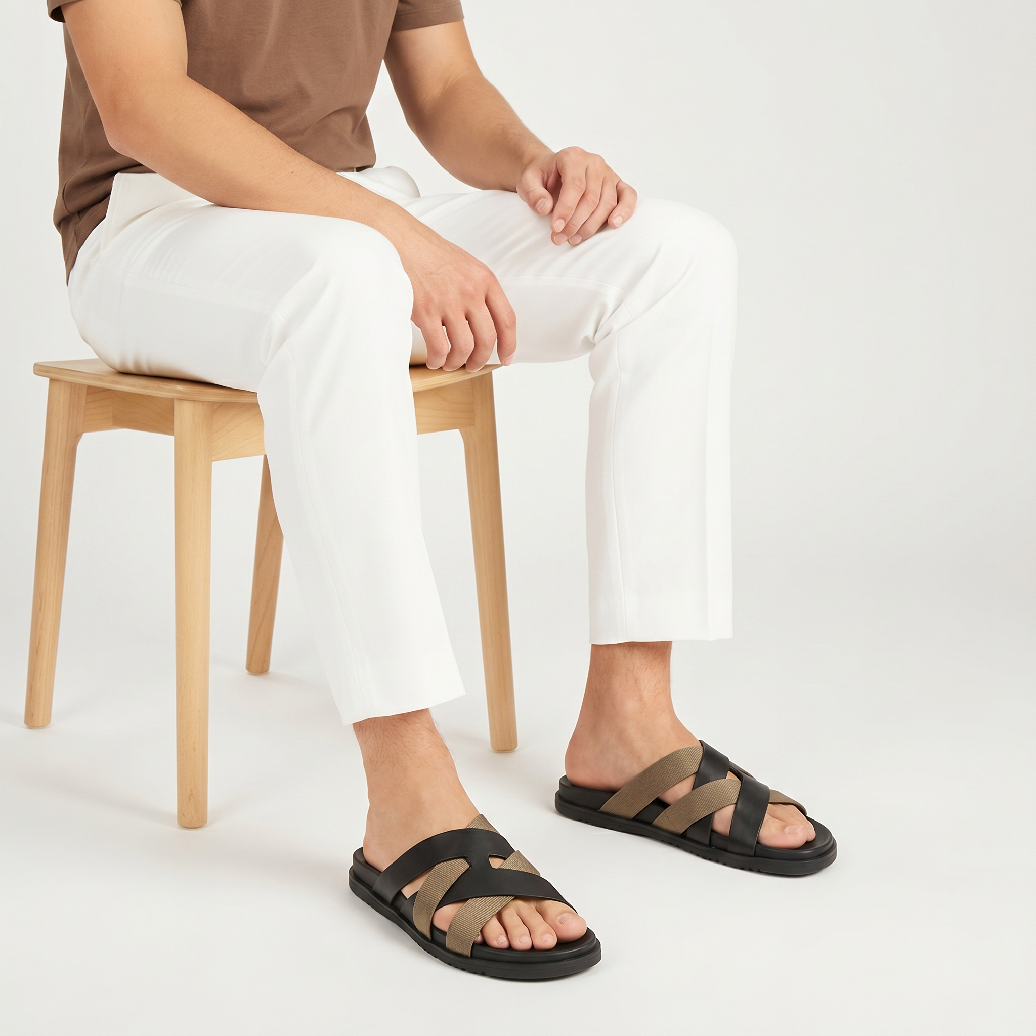 Riviera Cross Sandal Black/Tan
